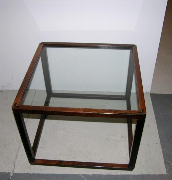 Danish Rosewood Open Frame Cube Occasional Tables In Excellent Condition For Sale In New York, NY