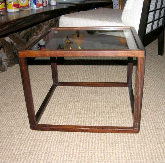 Danish Rosewood Open Frame Cube Occasional Tables For Sale 1