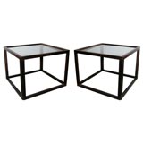 Brazilian Rosewood Open Frame Cube Occasional Tables