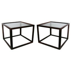 Danish Rosewood Open Frame Cube Occasional Tables