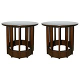 Pair of Drexel Round Topped Side Tables.