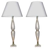 Pair of Atomic Italian Glass Lamps Pair of Atomic Italian Glass Lamps