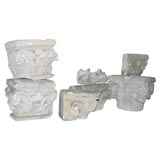 Collection of Seven Sandstone Architectural Fragments