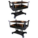 A pair of rectangular two-tiered American side tables