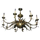 American 10 light polished brass chandelier