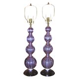 A pair of Italian Murano glass table lamps