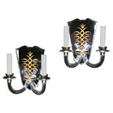 Pair of mirrored back sconces