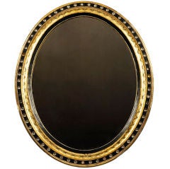 19th Century Irish Galway black and gilt mirror