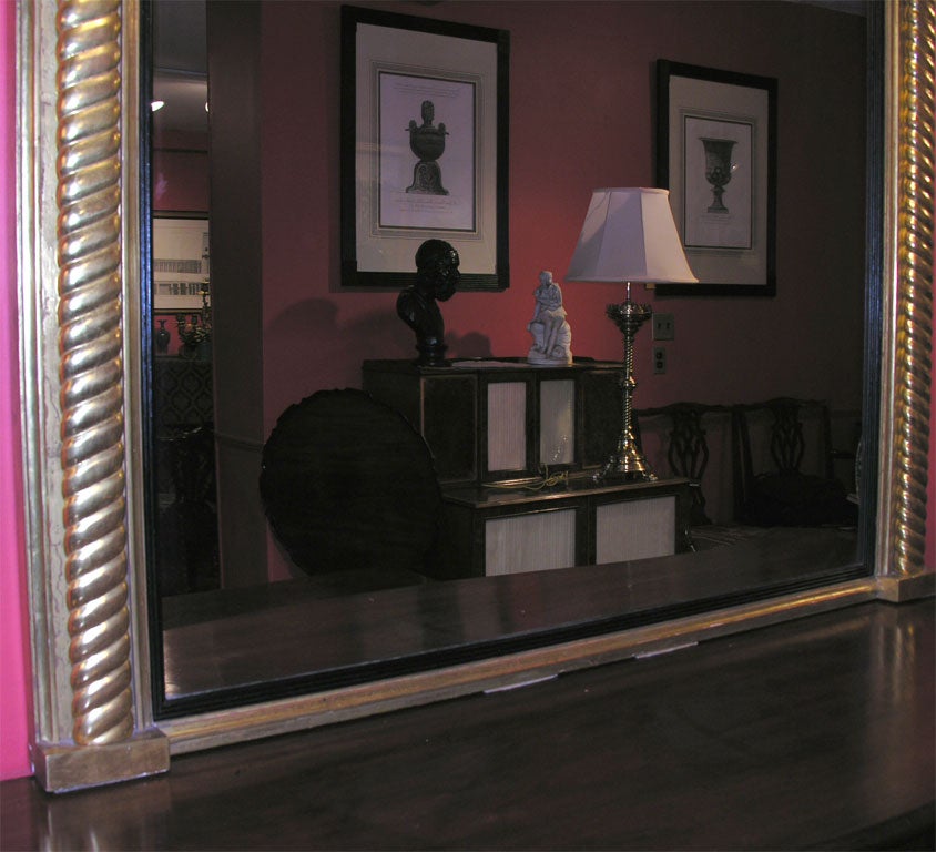 William VI gilt rope edge over mantle mirror