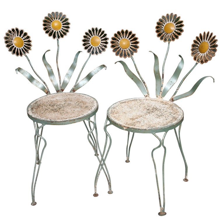 SHABBY CHIC SUNFLOWER GARDEN CHAIRS
