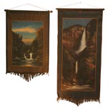 Pair Waterfall Paintings