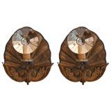 * 7307  PAIR GRAND REFLECTOR SCONCES