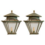 7302   PAIR TOLE LANTERNS