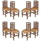 Eight English Ladder Back Chairs