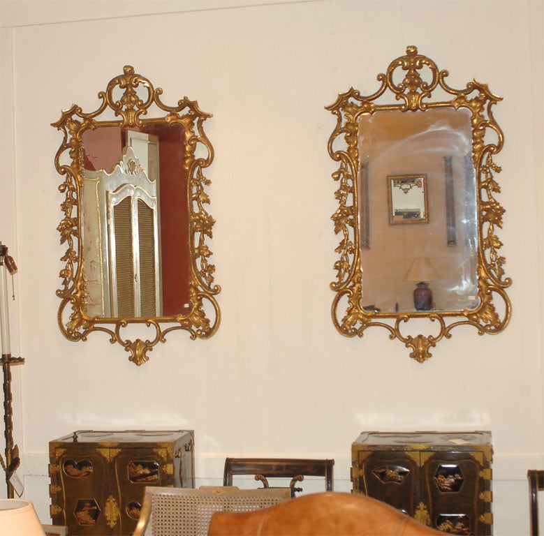 Pair of Vintage Chippendale Mirrors