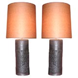 Pair of Peter Lane Stoneware Table Lamps