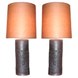 Pair of Peter Lane Stoneware Table Lamps