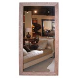 Hand-Carved Bleached Cedaro Wood Framed Mirror