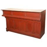 19THC ORIGINAL RED PAINTED BAR/STORE COUNTER WITH  DRAWERS