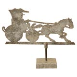 Vintage 1930'S CARRIAGE AND RIDER  WEATHER  VANE