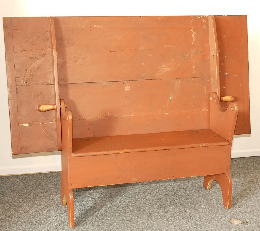 19THC Hutch Table W/ Original Red Painted Surface 2