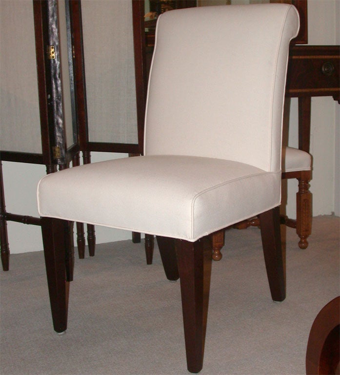 Upholstered Dining Chair In Excellent Condition For Sale In Southampton, NY