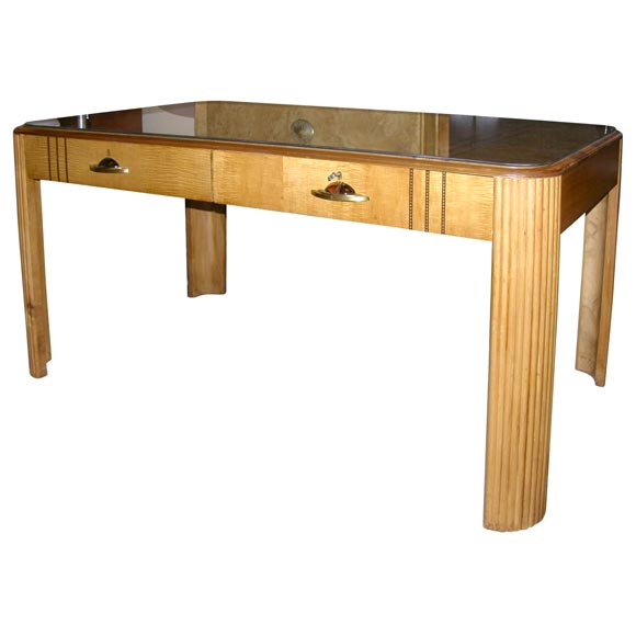 Burled Elm Table Designed by Jim Peed for Rom Weber