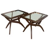 Pair of Stained Wood End Tables