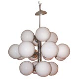 Chrome and Glass "Snowball" Chandelier