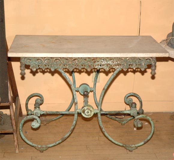 French 19thC cast iron  painted pastry table