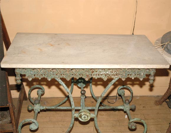 19thC cast iron  painted pastry table In Excellent Condition In Santa Monica, CA