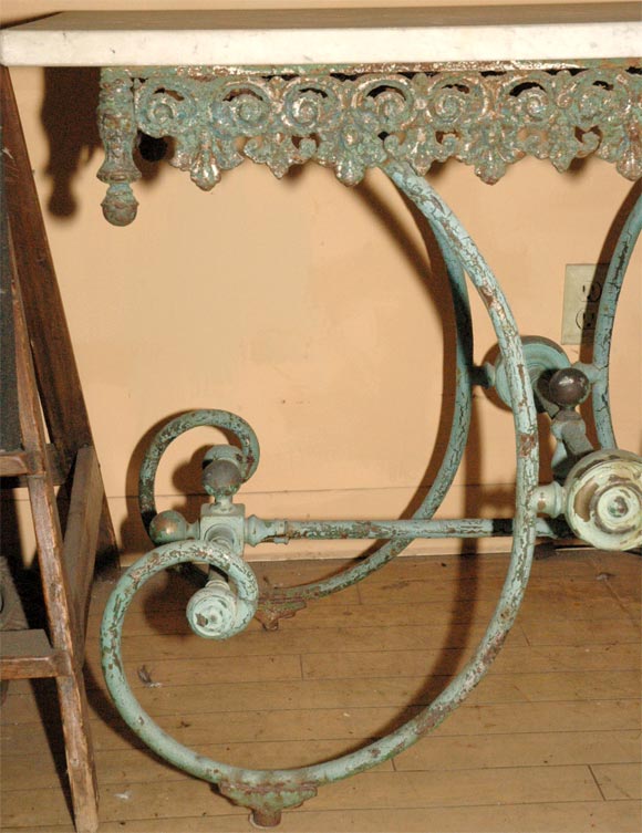 19th Century 19thC cast iron  painted pastry table