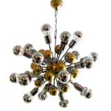 Italian gold and chrome sputnik chandelier 20 bulbs