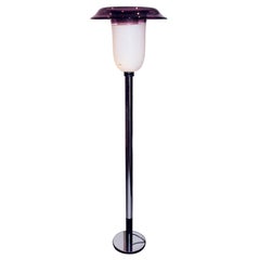 Barbini 1970's Murano glass and chromed metal floor lamp.
