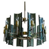 Mid-Century modern Italian 10-arm chandelier by Crystal Art, 1960