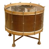 mirror top vintage drum table