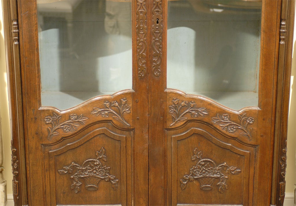 French Fruitwood glass door  Armoire 1