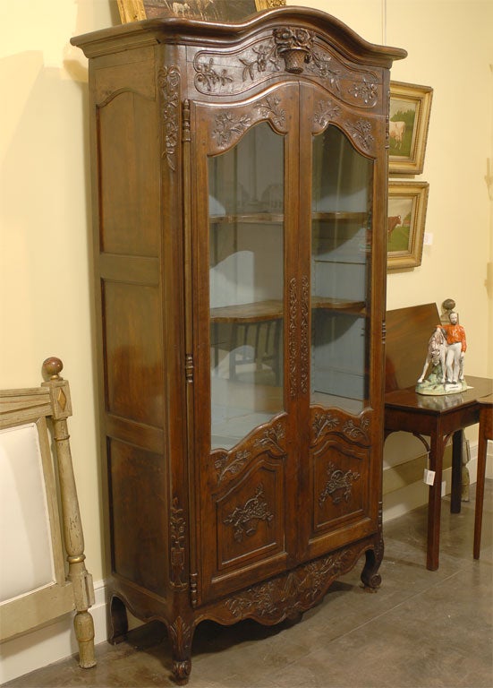 French Fruitwood glass door  Armoire 4