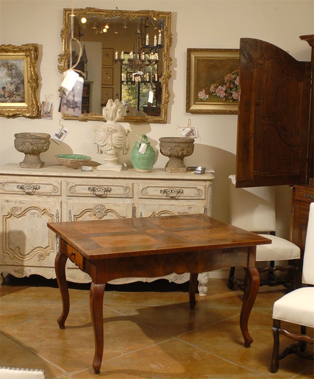 19th Century Italian Walnut Table with two drawers