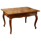 19th Century Italian Walnut Table with two drawers