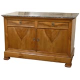 19th Century French Cherry Louis Philippe Buffet with Marble Top Antique 19th Century French Cherry Louis Philippe Buffet with Marble Top
