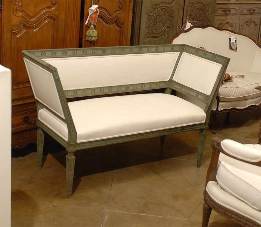Painted French Louis XVI Style Love Seat