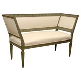 Antique Painted French Louis XVI Style Love Seat