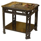 Pair of Black Carved End Tables