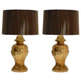 Pair of Brass Urns as Lamps Pair of Brass Urns as Lamps