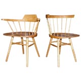 Set of 6 George Nakashima solid maple dining chairs, mfg. Knoll