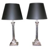 Pair of Elkington Mason & Co Candlesticks Wired as Lamps