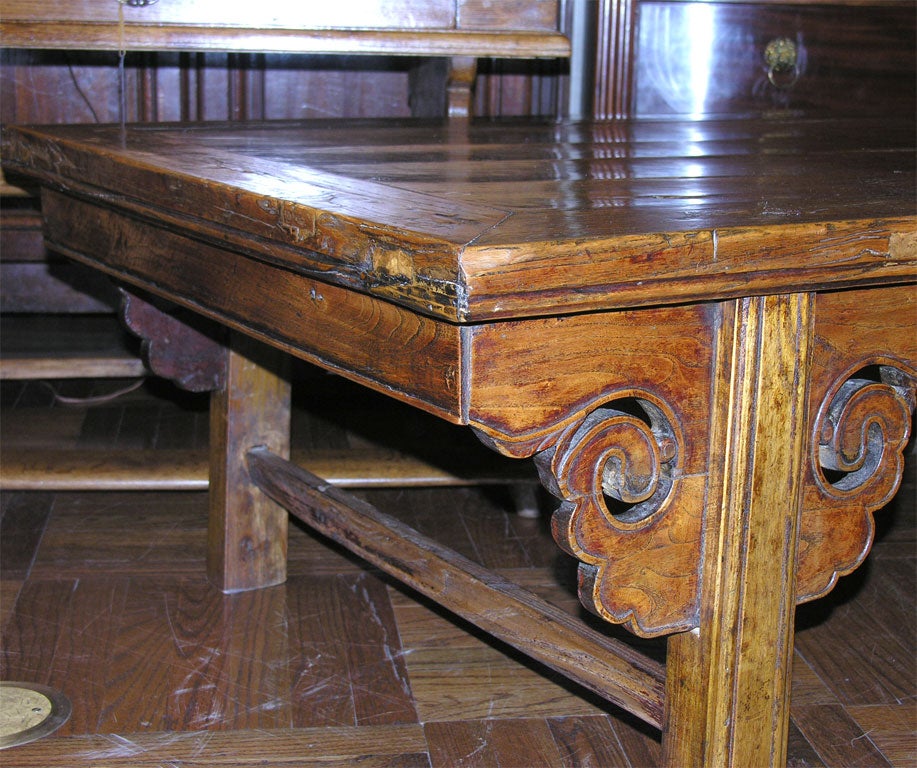 Impressive 19th Century Chinese Elm Calligrapher's Table