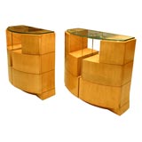 Vintage Pair of birds eye mable cabinets