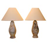 Pair of Fantoni Pottery Lamps